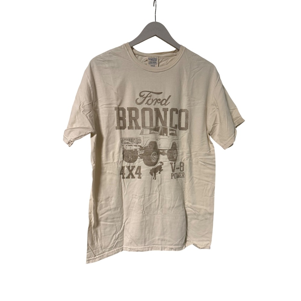 Comfort‎ Wash Ford Bronco Graphic T-Shirt Cream Men's Medium